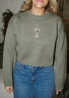 Olive Beaded Dirty Martini Sweater