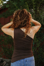 After Hours Ruched One-Shoulder Top