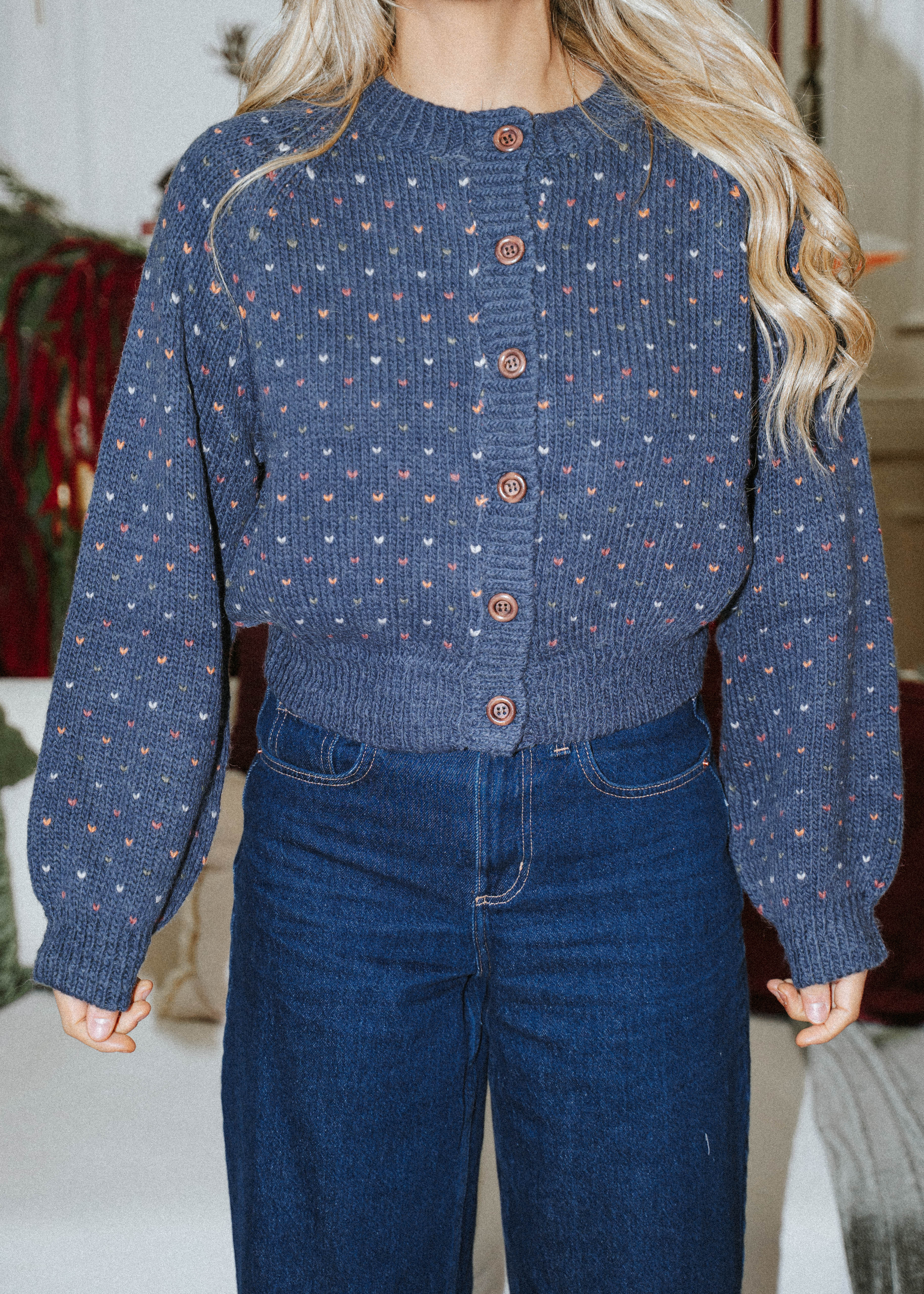 Bluebell Heart Knit Cardigan