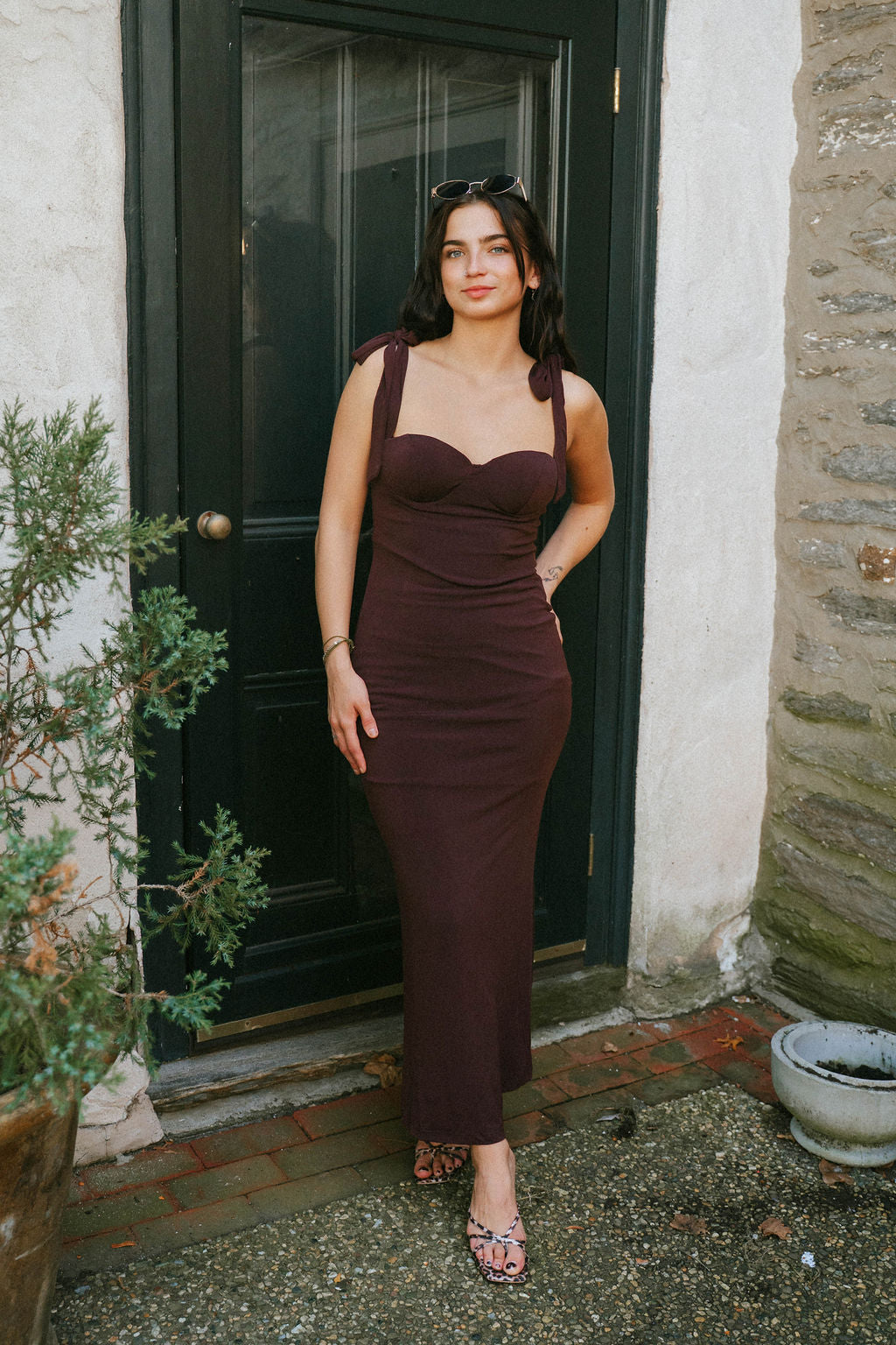 chocolate brown plus size dress The Emilia Dress – Chocolate | Tie-Shoulder Maxi