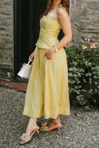 Weekend Social Midi Dress- Butter Yellow