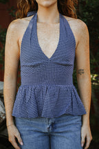 Delaney Plaid Halter Top