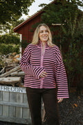 Berry Mocha Zip-Up Sweater