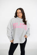 PILATES/YOGA Reversible Mockneck-Heather Grey/Pink