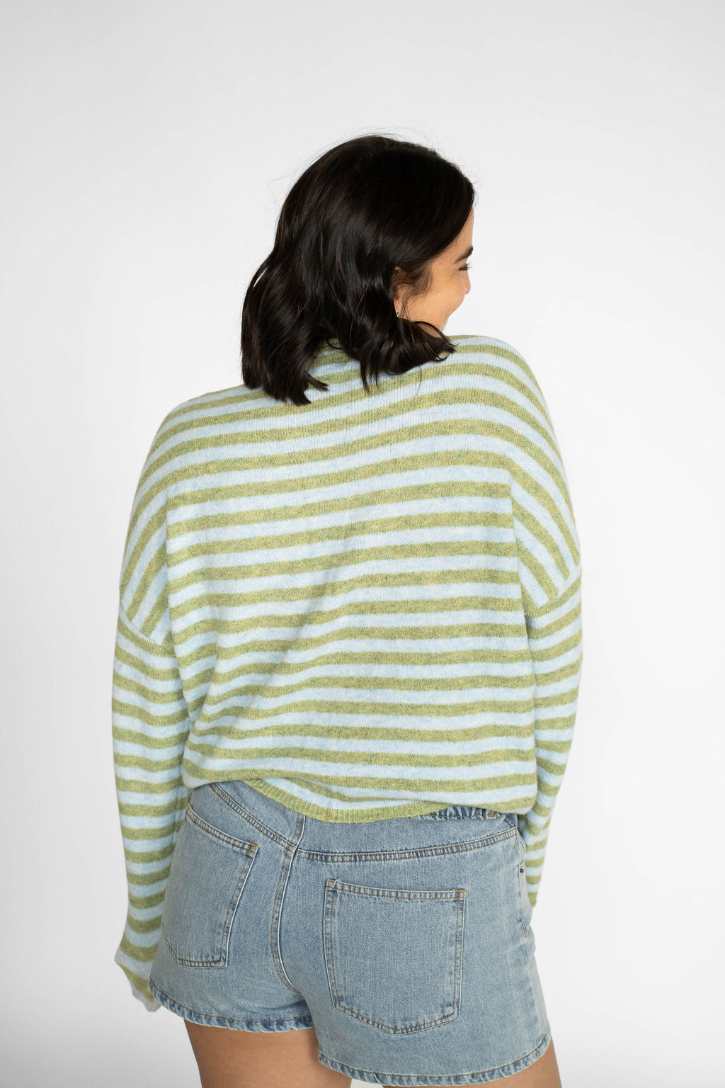 Sunlit Coast Stripe Cardigan – Matcha