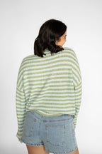 Sunlit Coast Stripe Cardigan – Matcha