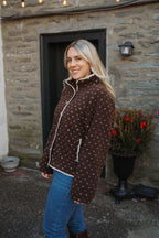 Sugar Cookie Sherpa Snap Jacket- Chocolate