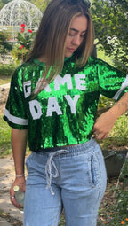 BIRDS Football Game Day Sequin Top