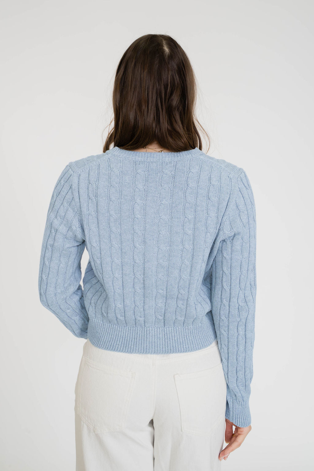 Everyday Cotton Cable Knit- Sky Blue
