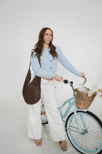 Shoreline Crochet Hobo Shoulder Bag- Dark Chocolate