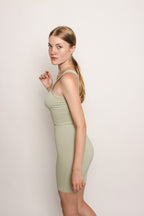 Comfy Ribbed Biker Short Set- Mint