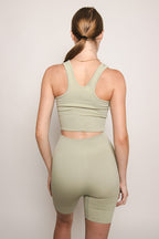 Comfy Ribbed Biker Short Set- Mint