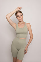 Comfy Ribbed Biker Short Set- Mint