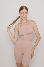 Comfy Ribbed Biker Short Set- Dusty