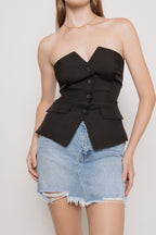 She's Affluent Strapless Suit Top