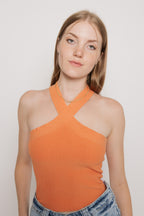 Crossing Lanes Top- Apricot