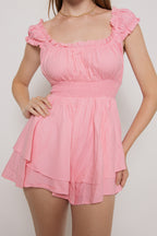 Doll Textured Romper- Pink