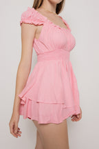 Doll Textured Romper- Pink
