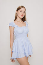 Doll Textured Romper- Blue