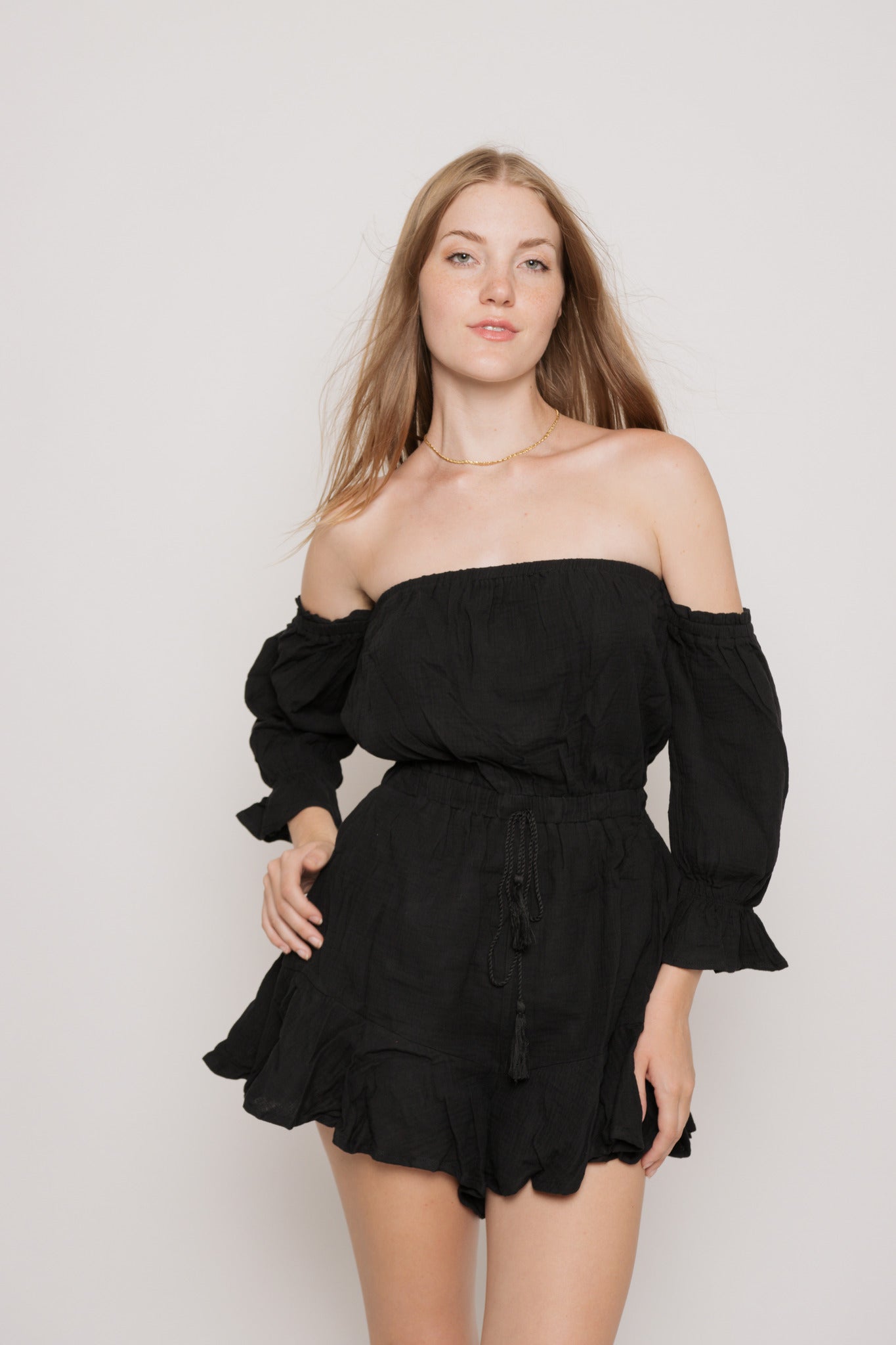 Ibiza Strapless Gauze Romper