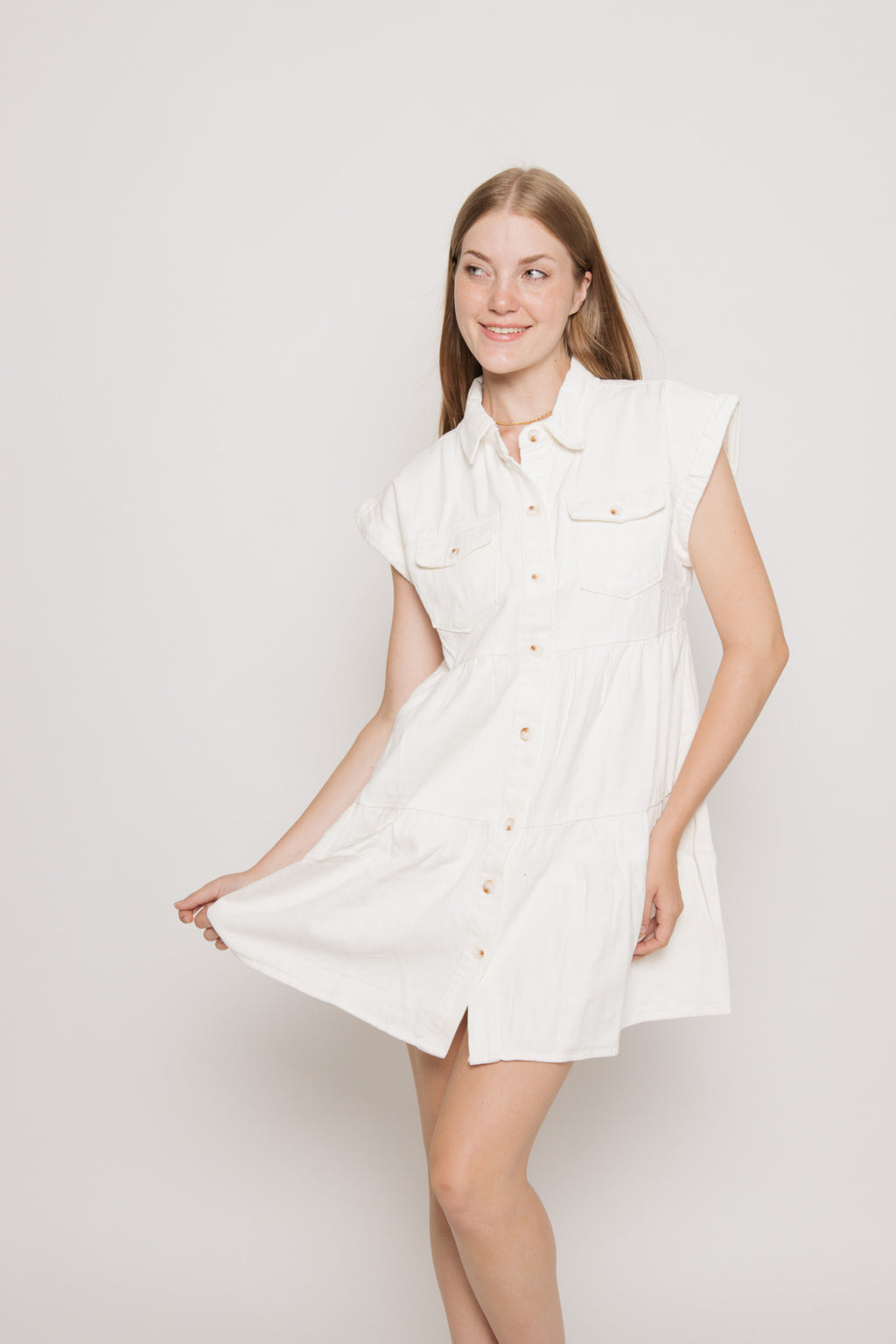 Posie White Denim Dress