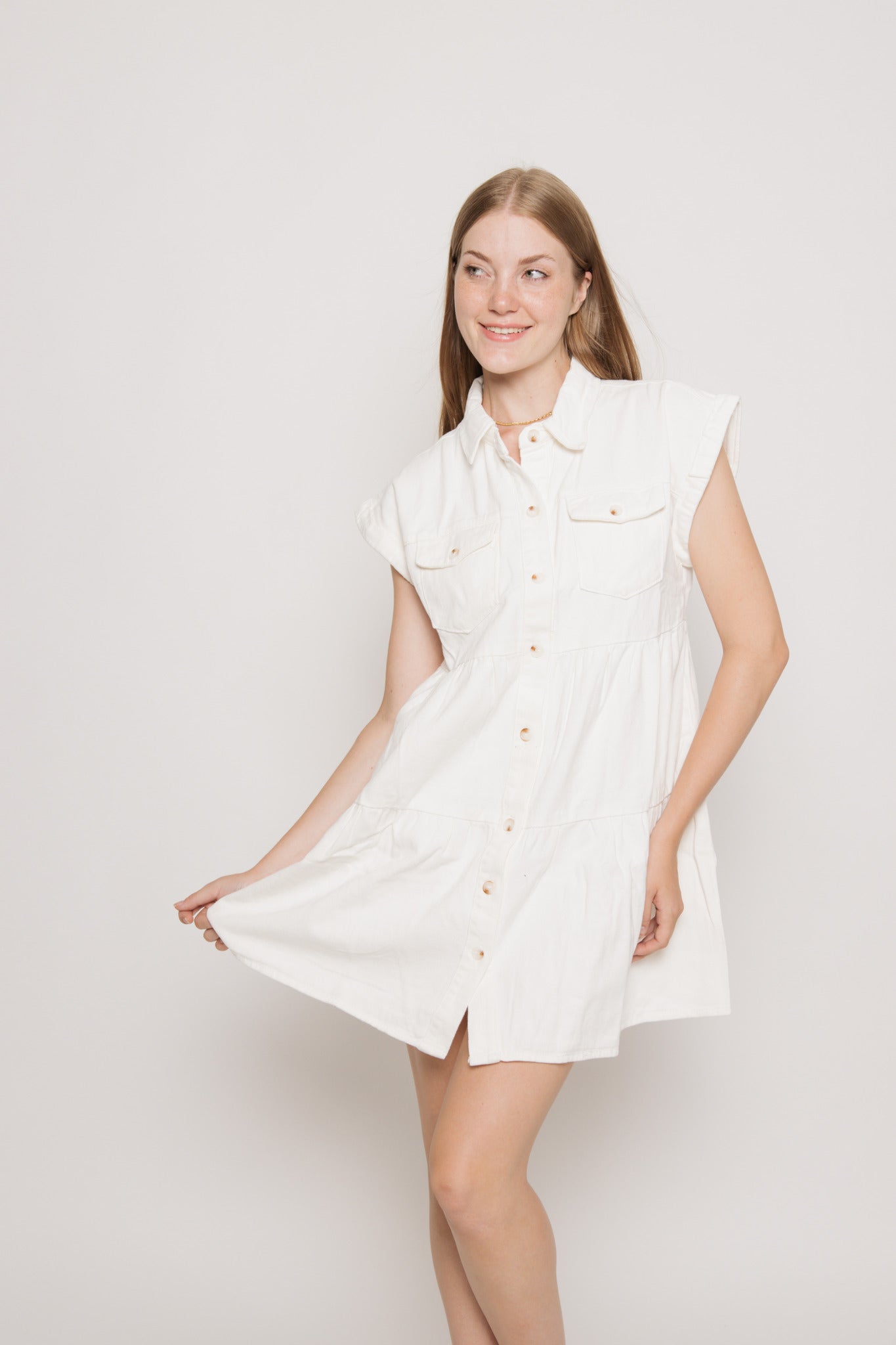 Posie White Denim Dress