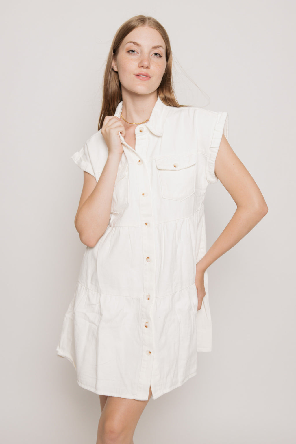 Posie White Denim Dress
