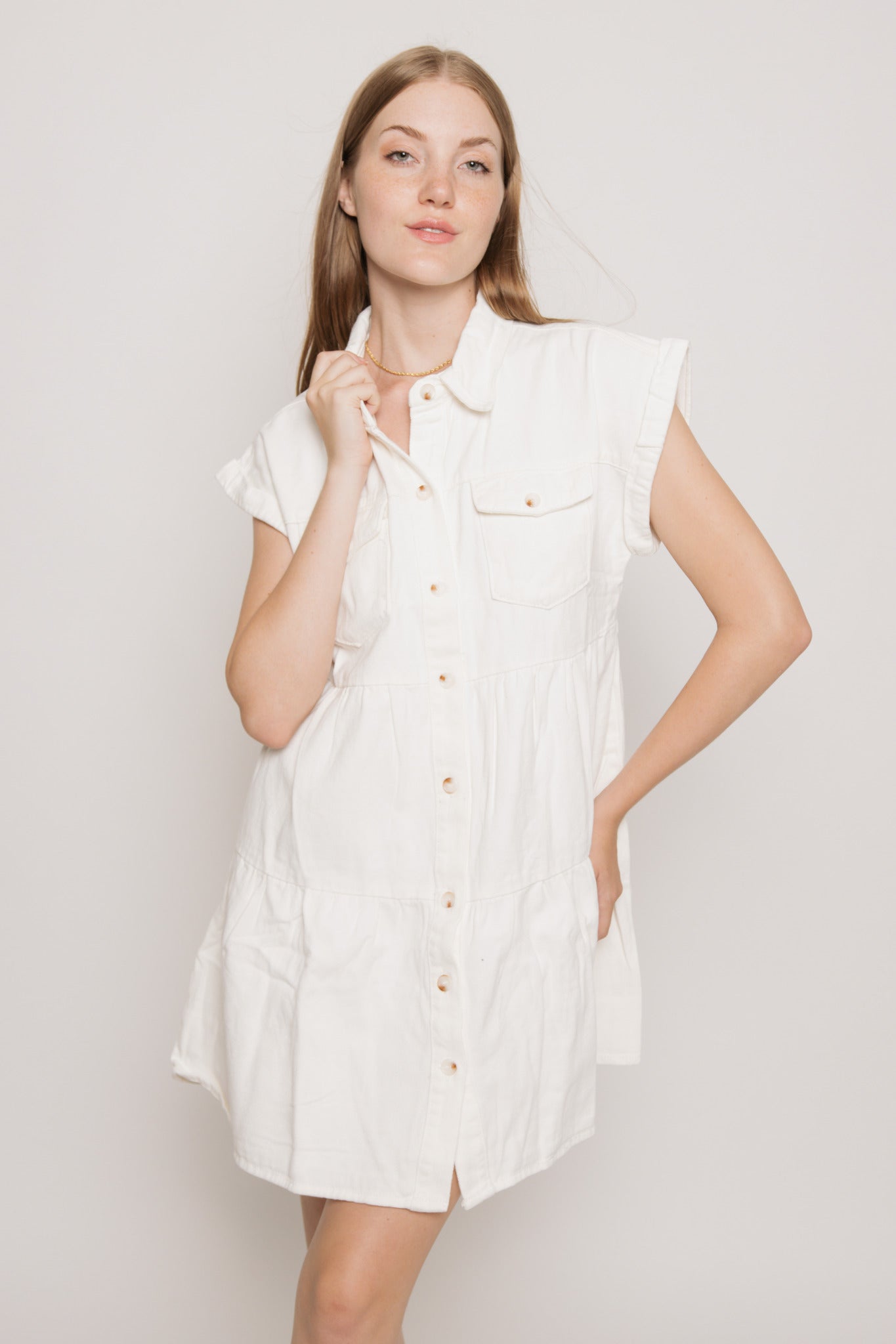 Posie White Denim Dress