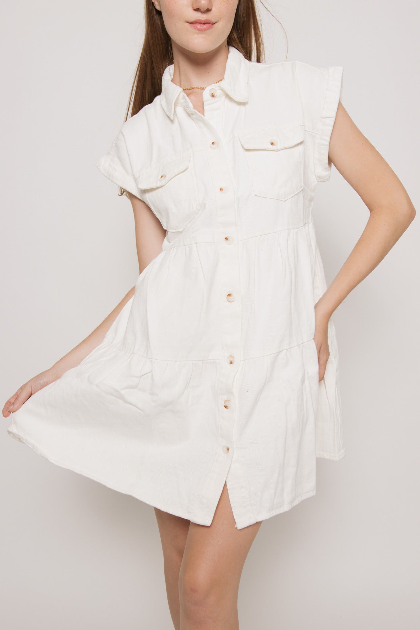Posie White Denim Dress