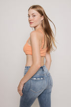 Cutout Ribbed Bodysuit- Apricot