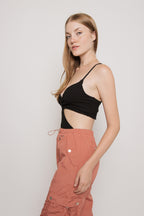 Cutout Ribbed Bodysuit- Black