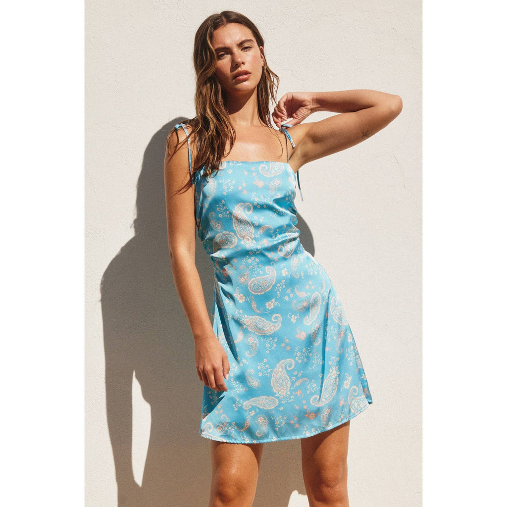 Ocean Ruched Mini Dress