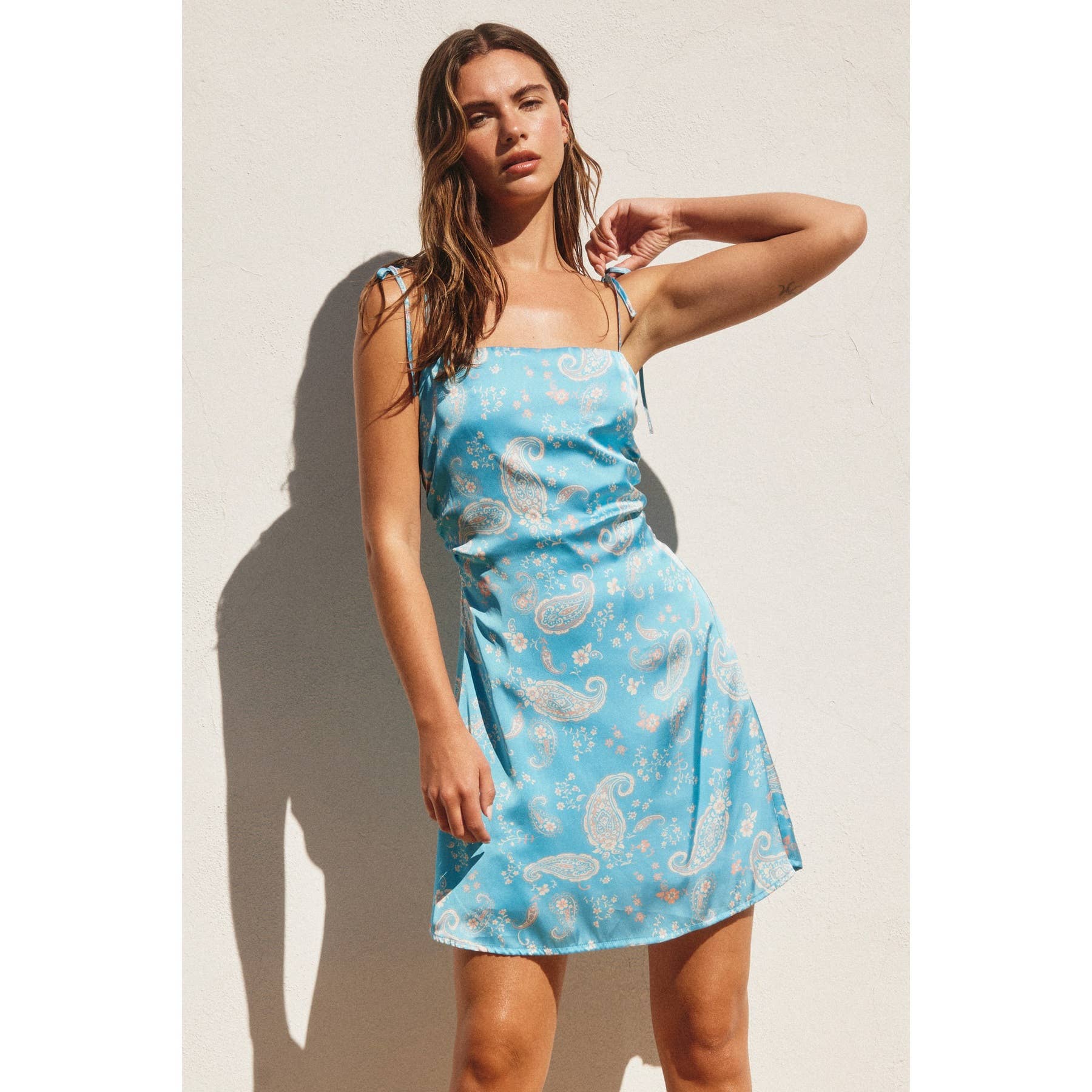 Ocean Ruched Mini Dress
