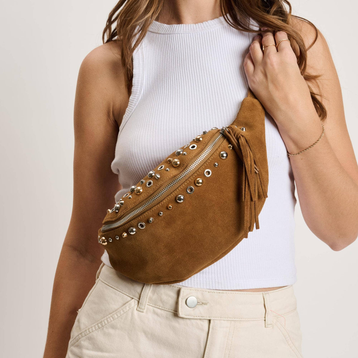Sienna Suede Belt Bag- Cognac