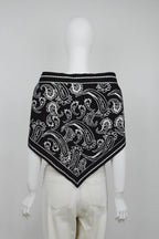 Paisley Knit Triangle Scarf Multi Wear Wrap