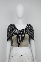 Paisley Knit Triangle Scarf Multi Wear Wrap