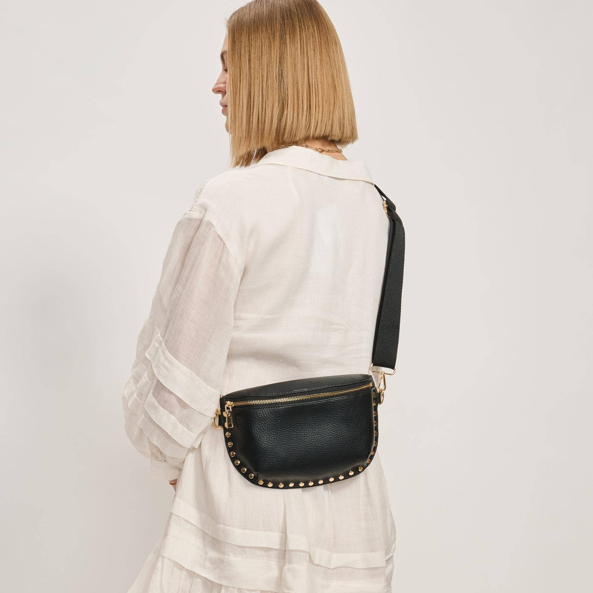 Rowan Studded Belt Bag — Black