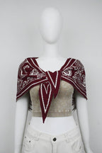 Paisley Knit Triangle Scarf Multi Wear Wrap