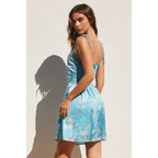Ocean Ruched Mini Dress
