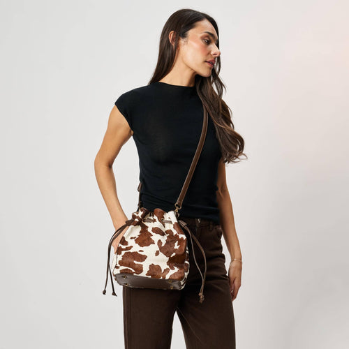 Brown Cow Print Crossbody