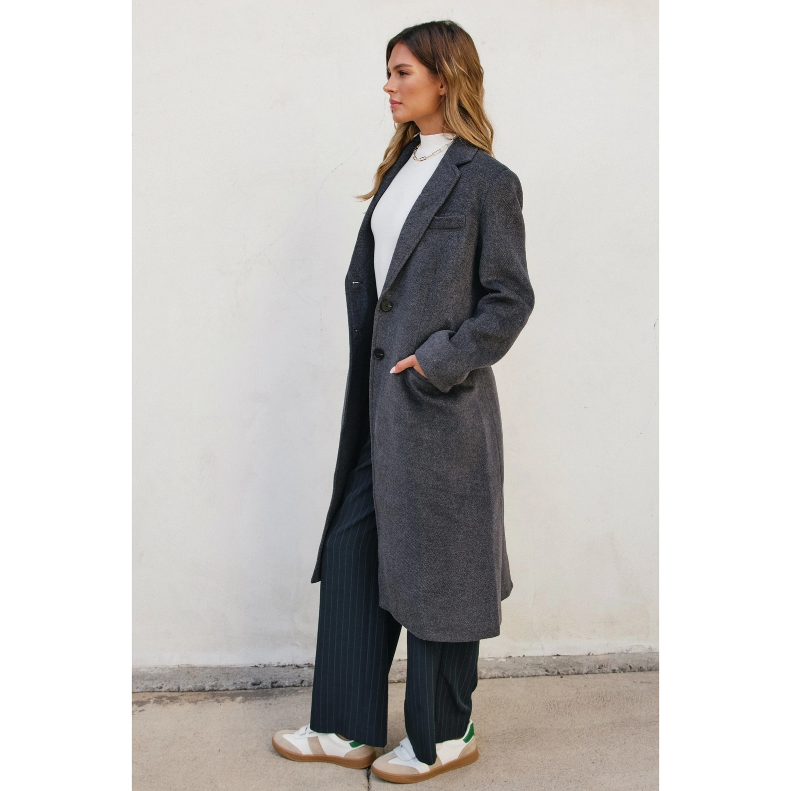 Coco Single Breasted Long Coat