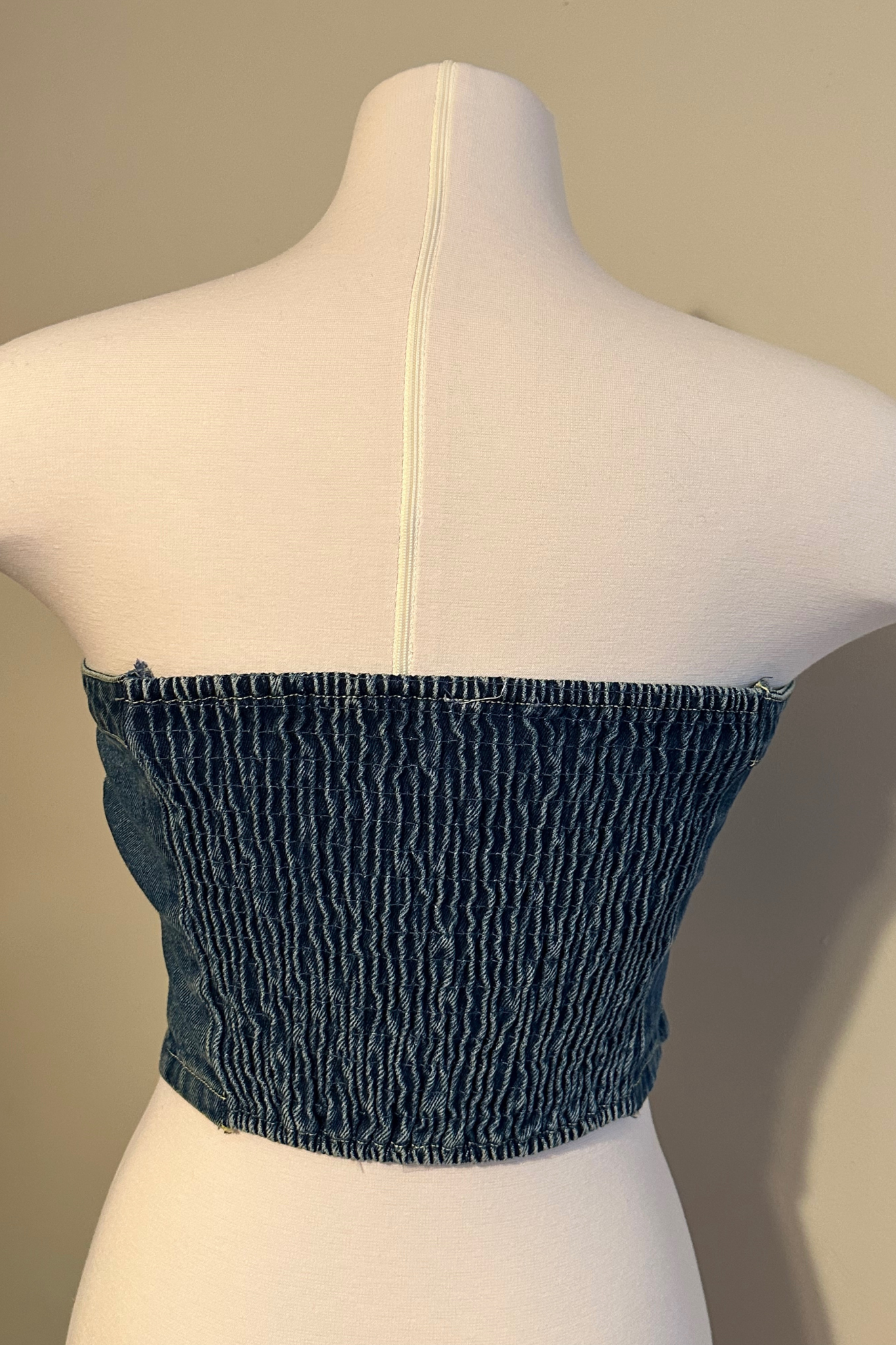 Dixie Denim Corset Tube Medium Wash Top
