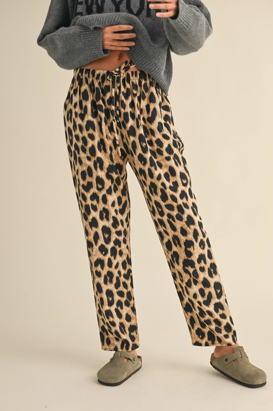 Cove Leopard Drawstring  Pant