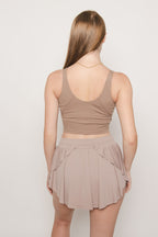 Going Places Padded Top- Taupe