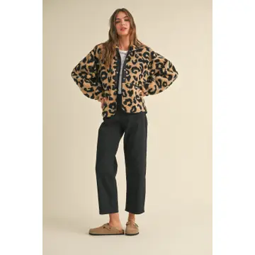 Miley Leopard Sherpa Jacket
