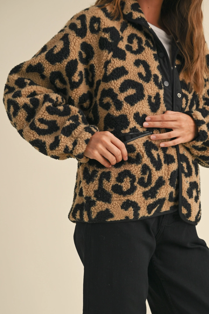 Miley Leopard Sherpa Jacket