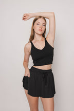 Going Places Padded Top- Black