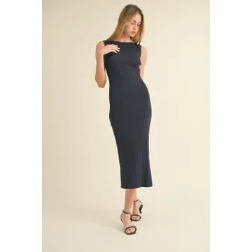 Navy Blue Midi Dress