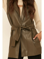 Olive Green Leather Vest