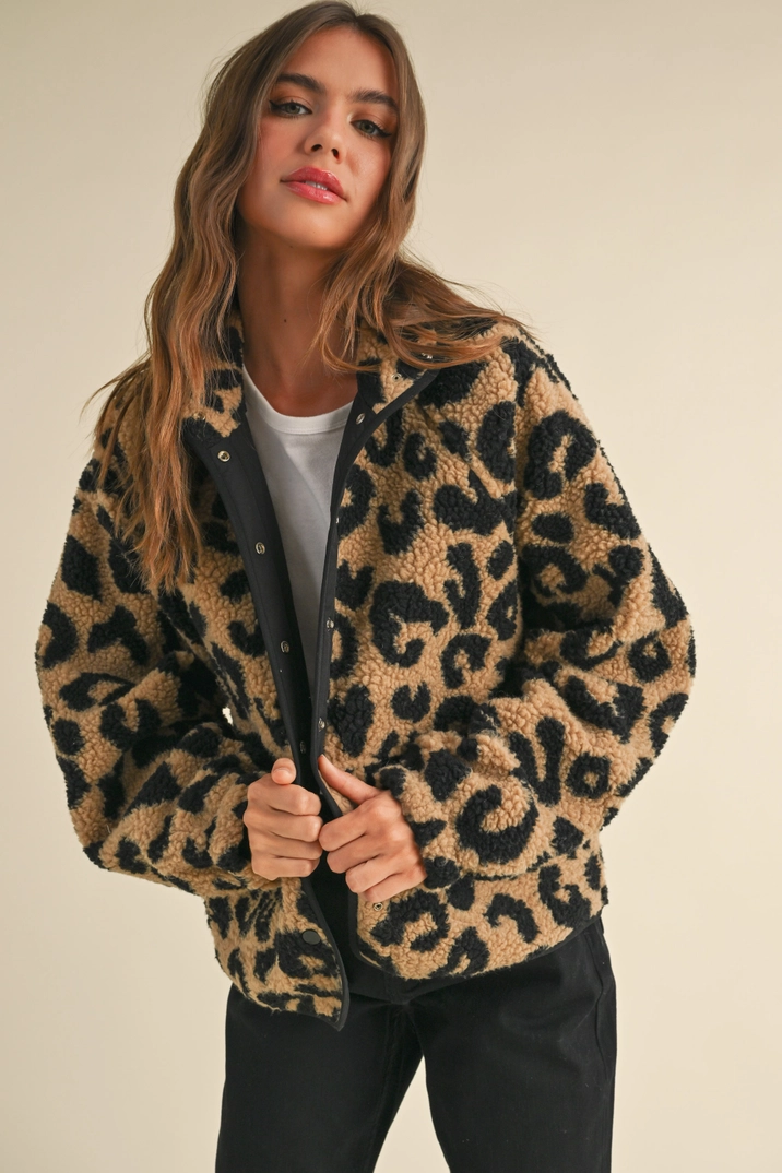 Miley Leopard Sherpa Jacket